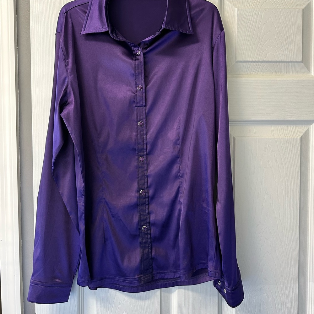 PURPLE SATIN PERFORMANCE RODEO SHIRT